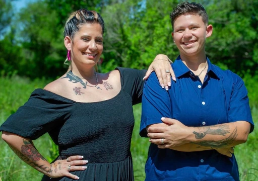A professional, high-energy photo of Kimberly Calloway and Morgan Barbee standing in front of a freshly painted Wichita home. Kimberly, the primary owner, and Morgan, her business partner, are dressed in branded "Affordable Painting" gear, projecting a friendly, "hands-on" leadership style as a standout woman-owned team in the industry.